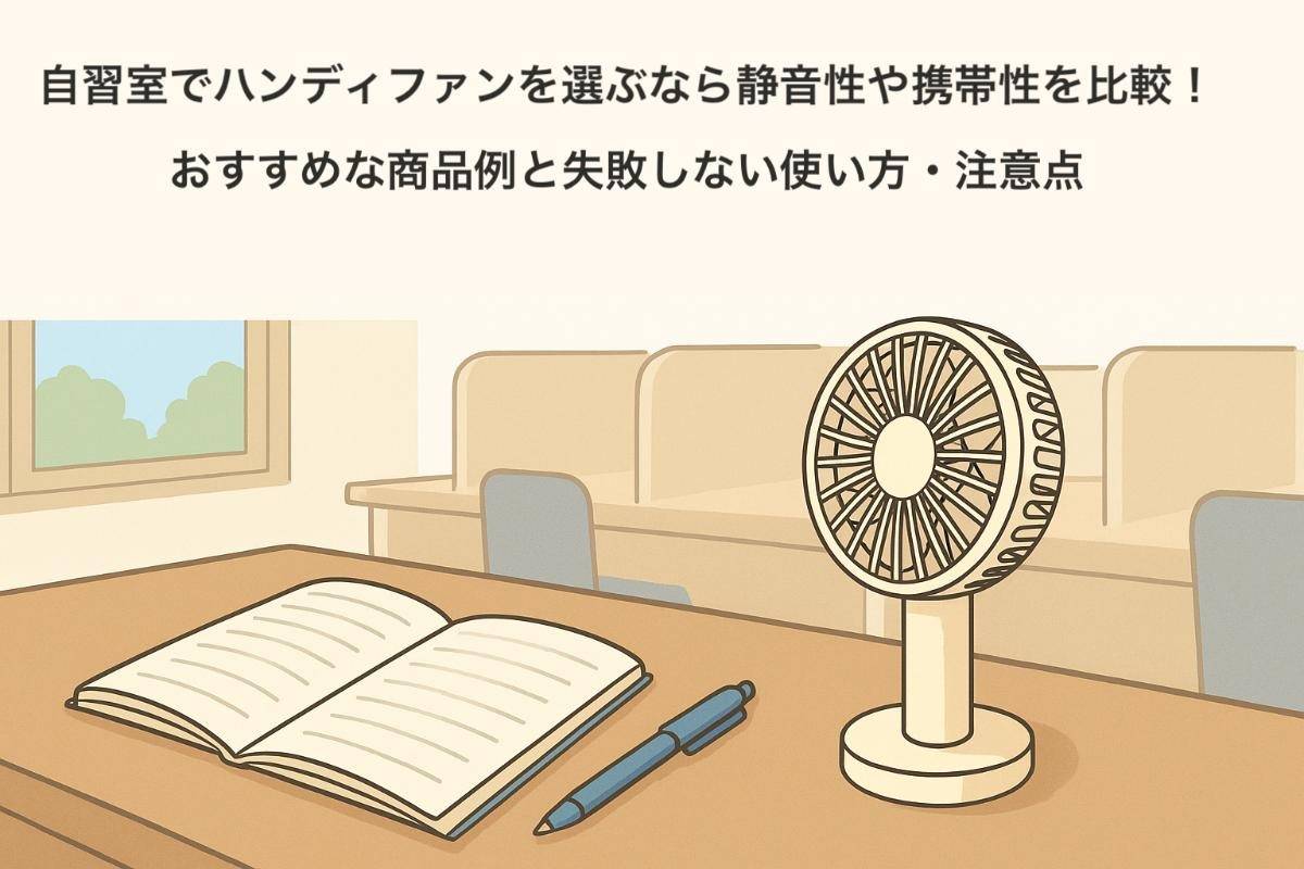 自習室でハンディファンを選ぶなら静音性や携帯性を比較！おすすめな商品例と失敗しない使い方・注意点